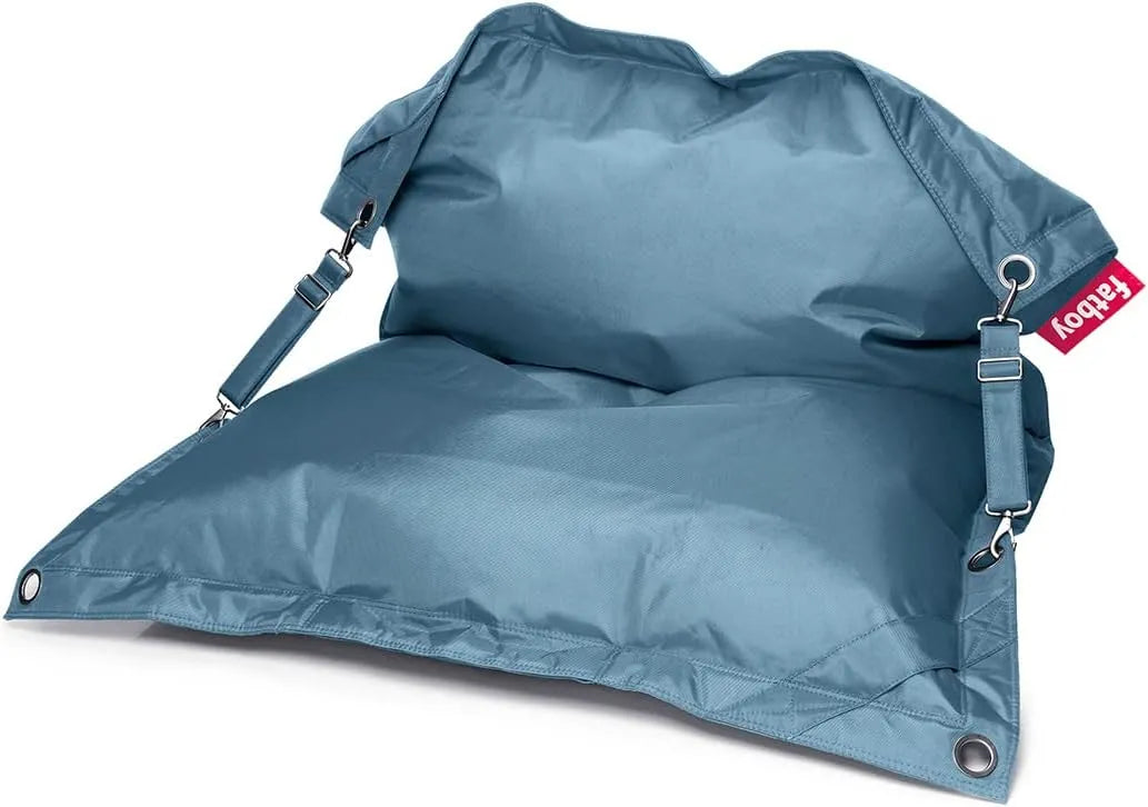Pouf poire — en polyester, 180 × 140 cm, bleu