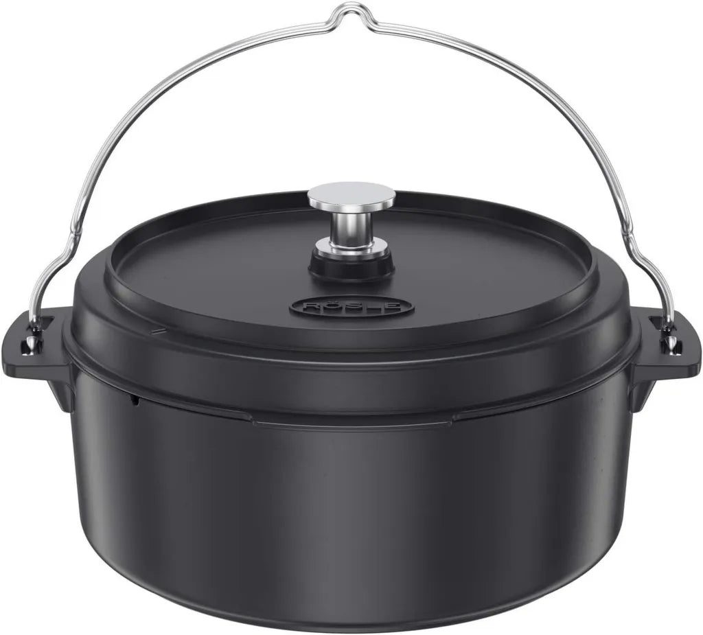 ROESLE Faitout en Fonte Émaillée, Polyvalent avec Couvercle Poêle, Capacité 8,5L