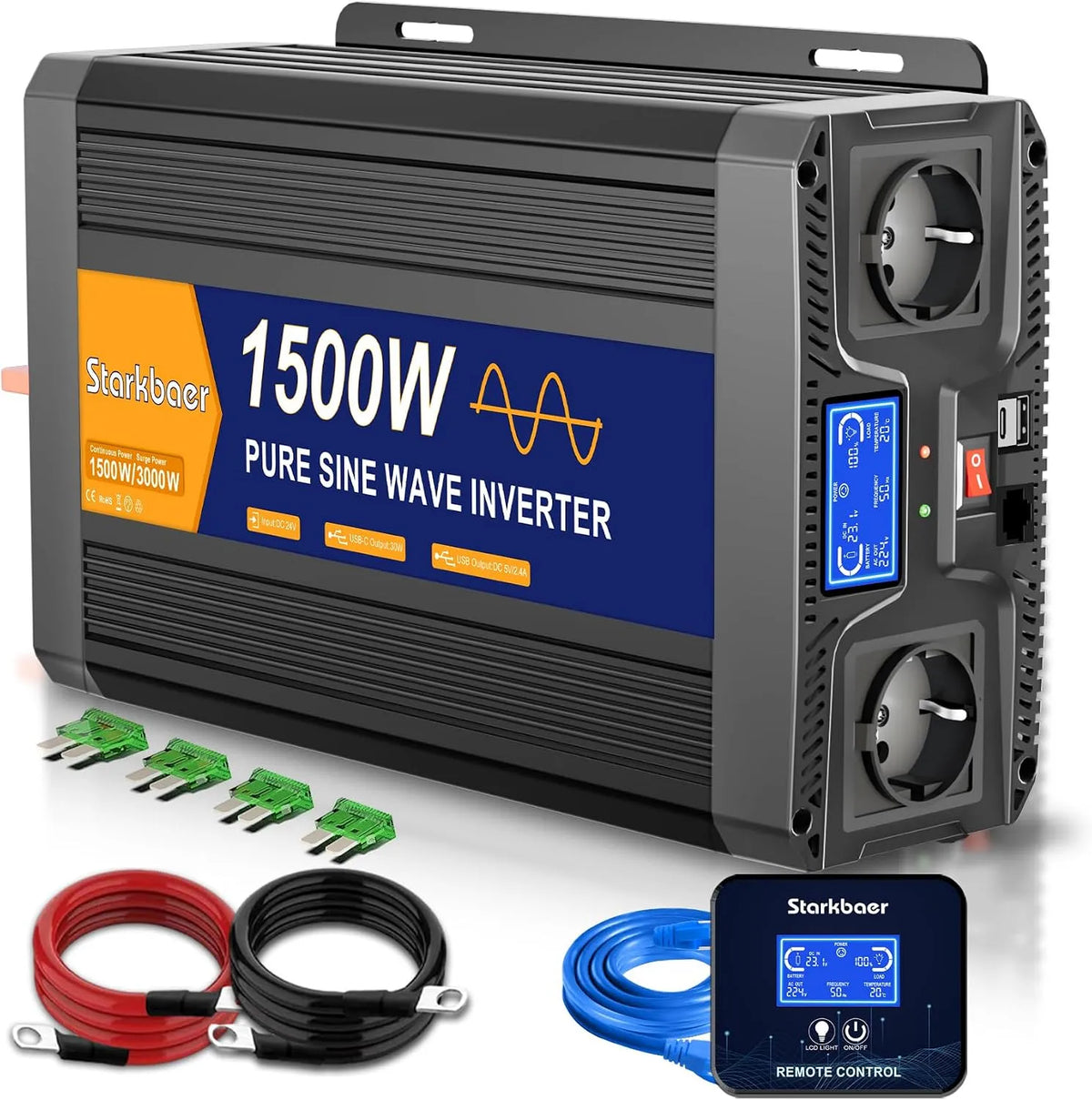 Convertisseur CC-CA et convertisseur de tension, 1500W, 24V, 230V