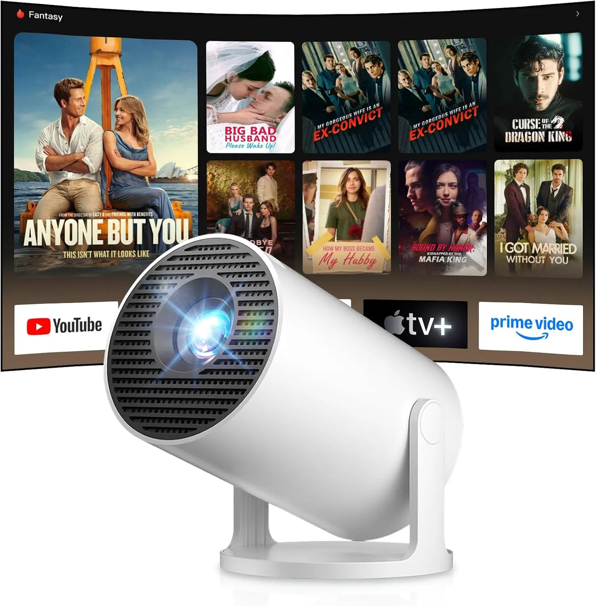Smart TV, téléviseur, 4K UHD, Wi-Fi, portable, Bluetooth, Android OS, Salange 2026 Mini Vidéoprojecteur 4K Supportée Android 14, avec WiFi 6 et