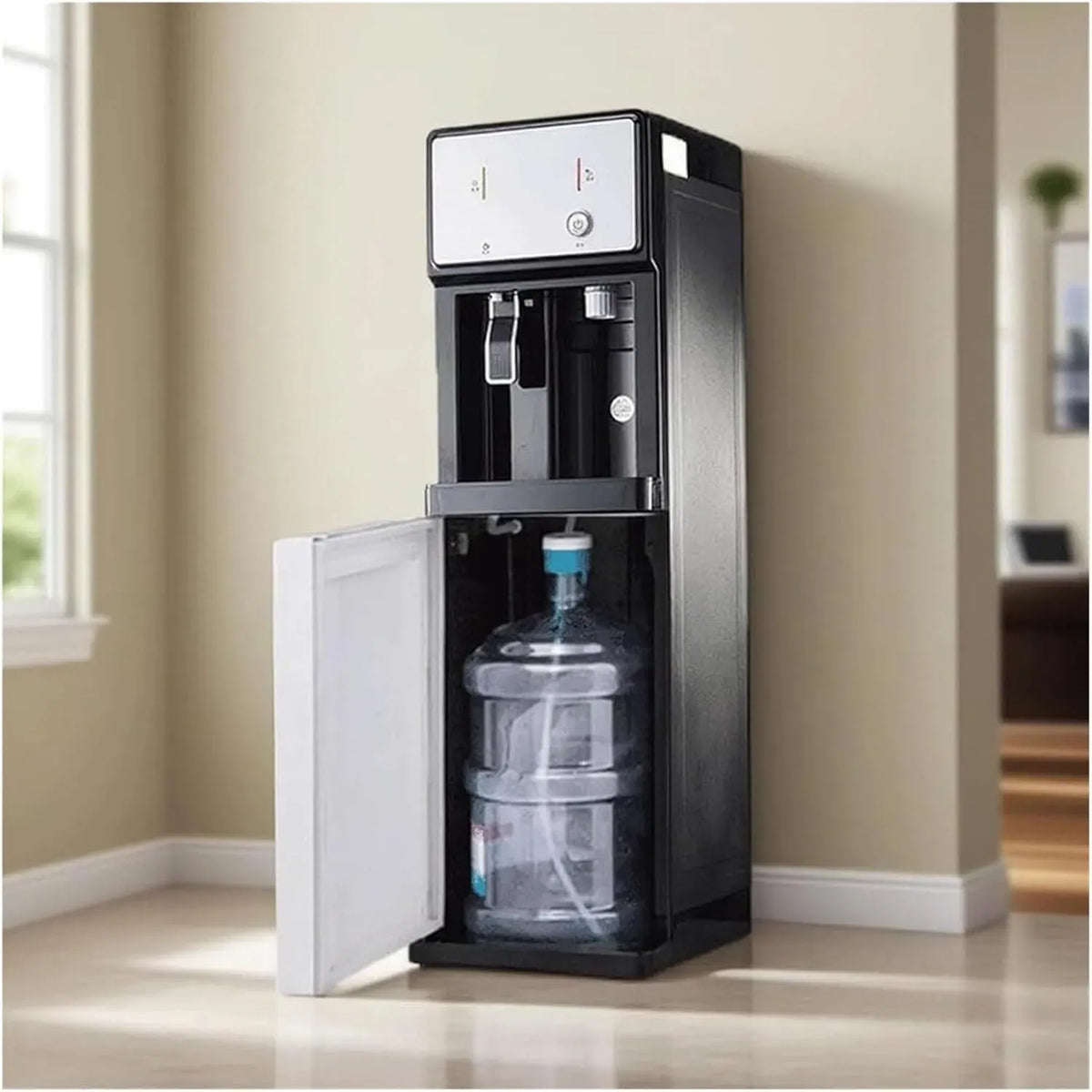 alimentée par Le réseau électrique, pour idéale for la Maison, Fontaine à Eau sur Pied, équipé de 3 Fonctions : Eau Chaude et Eau Froide, Le Bureau ou