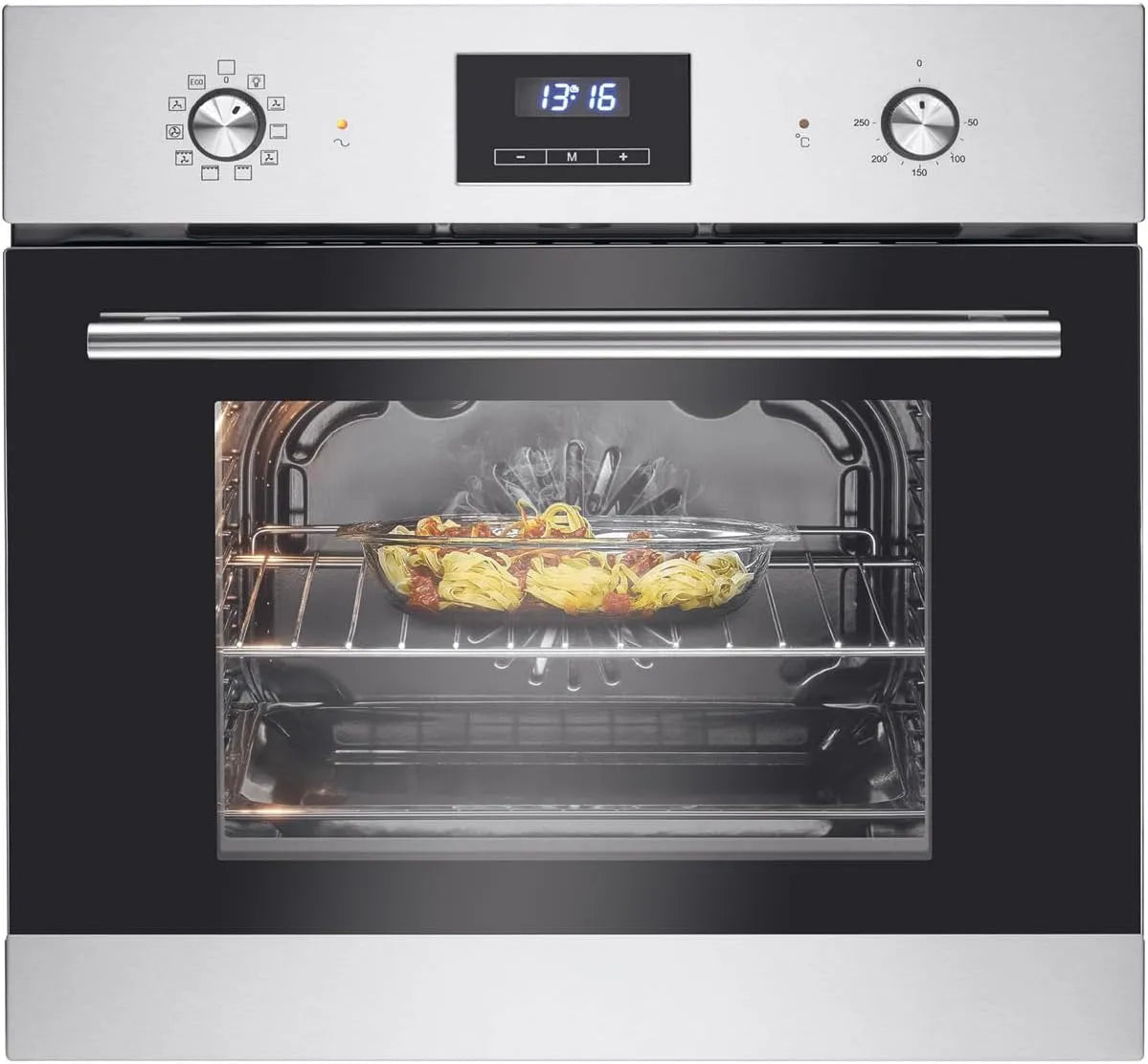 Bomann EBO7911-Inox Four électrique, classe énergétique A, encastrable, acier inoxydable, écran de commande, cuisson polyvalente