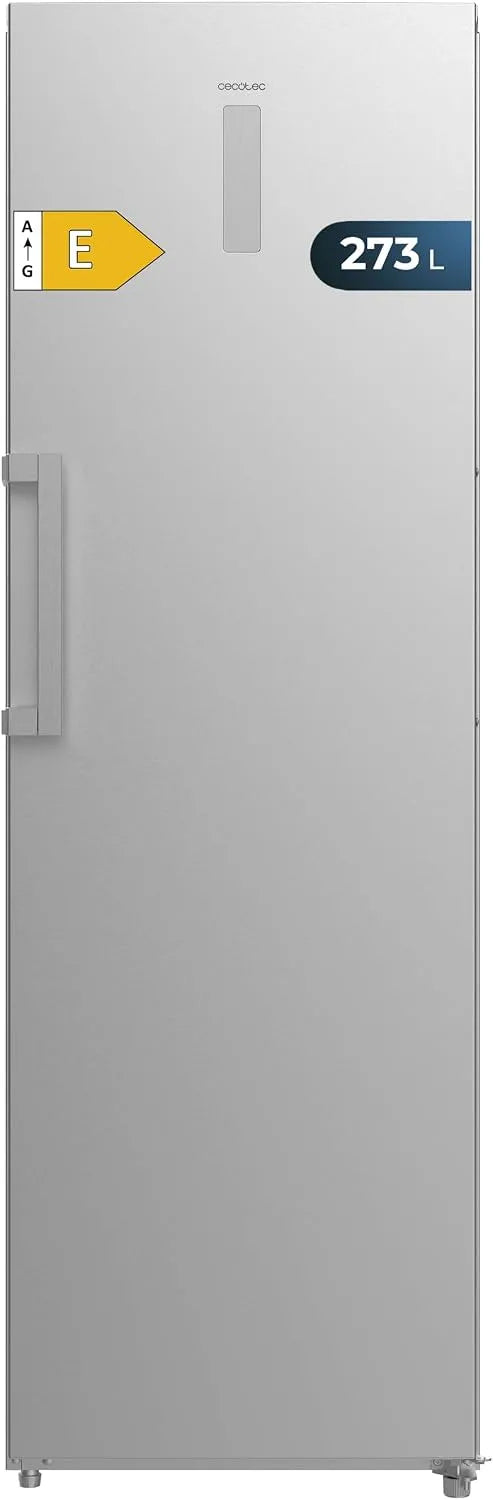 Cecotec Bolero CoolMarket UF Congélateur, 273 L, No Frost, Inverter, acier inoxydable, armoire congélateur, 185 cm de Hauteur, Faible Consommation