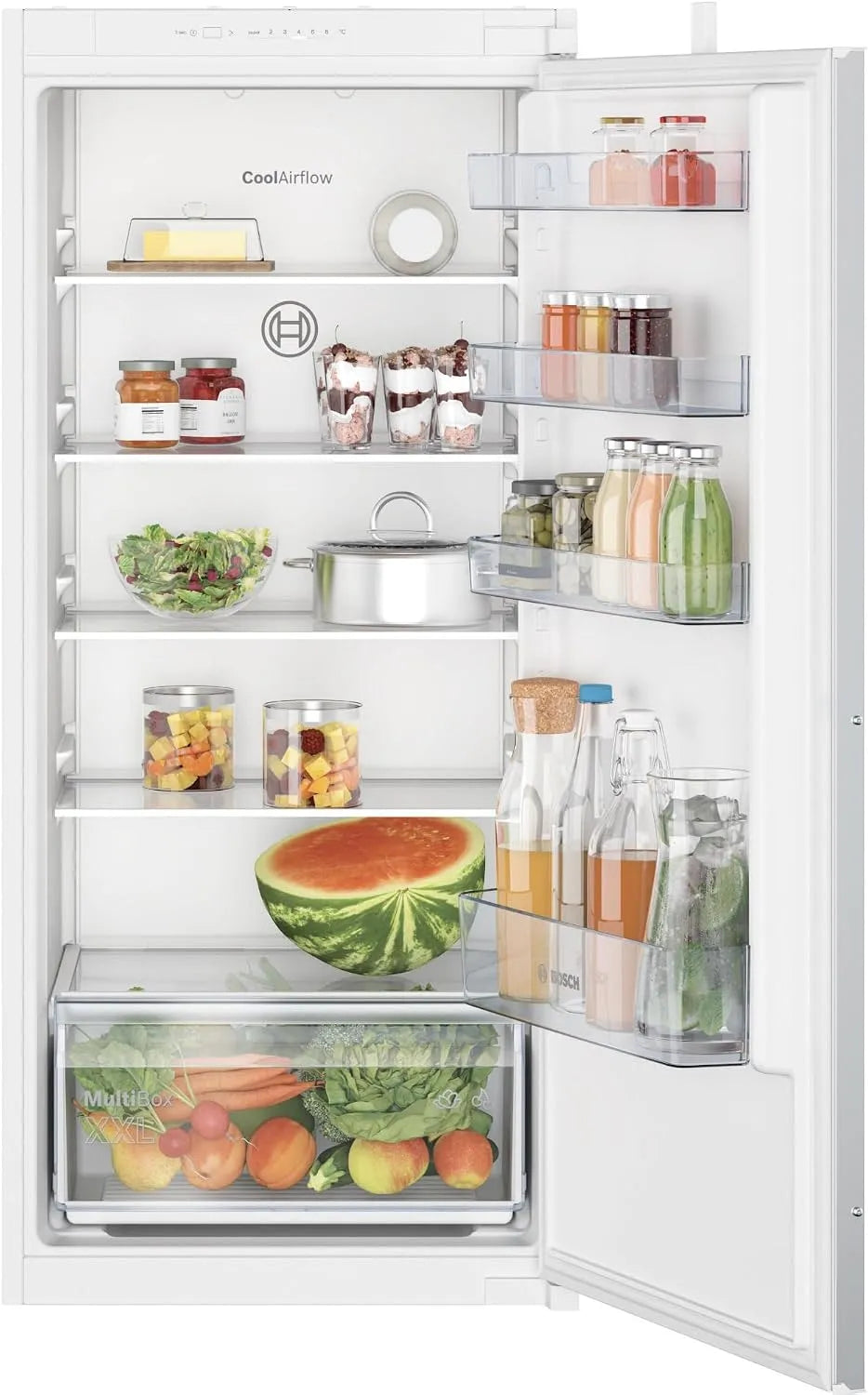 Bosch KIV865SE0 Réfrigérateur combiné, 177.2 x 54.1 cm, éclairage LED, frigo avec congélateur, Série 2, intégrable, LowFrost, Cool Airflow, Fabriqué
