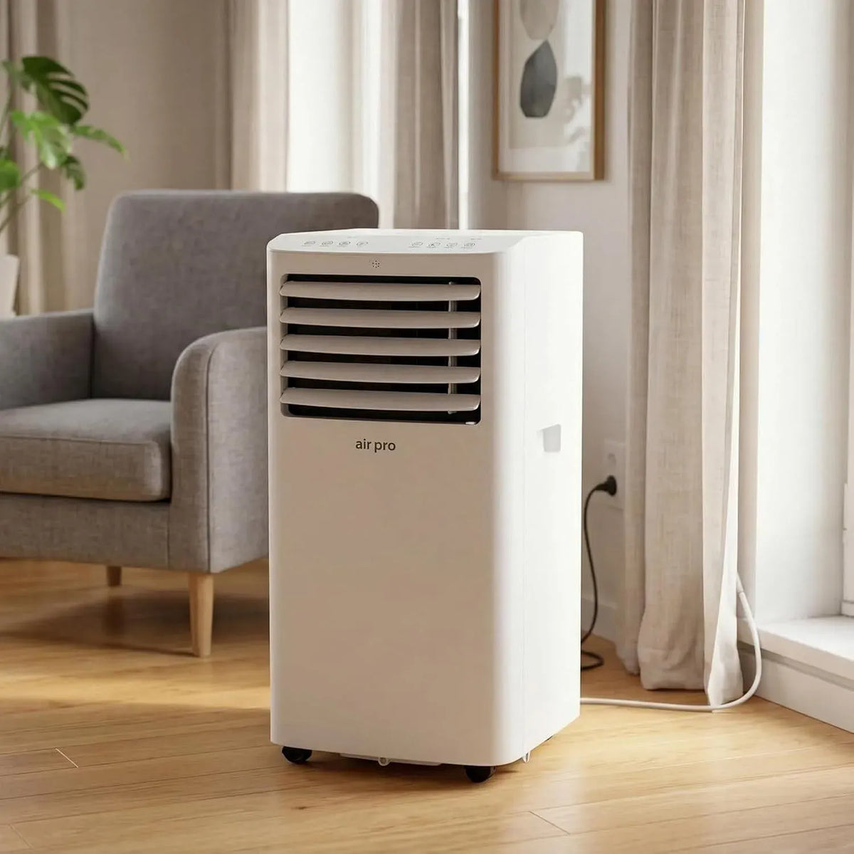 Climatiseur BTU 4 4-en-1, minuteur, Wi-Fi, blanc, Minuterie 2 H Télécommande Kit Évacuation Fenêtre, 12000