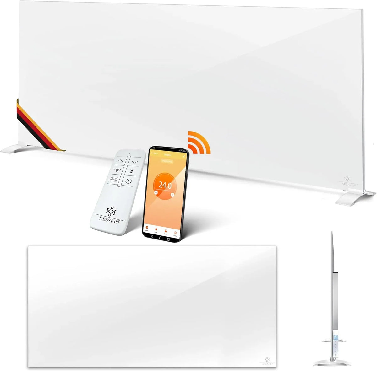 Radiateur électrique, 700 W, application, blanc, 2 en 1 Debout et Mural