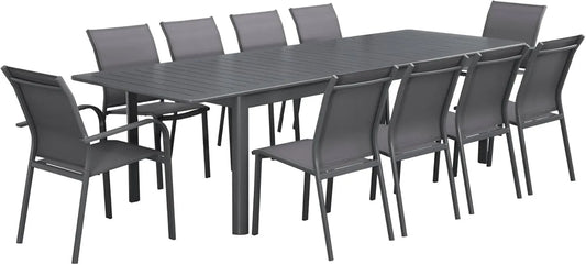 Chaise: en aluminium, 10 Places, 290 × 100 × 75 cm, anthracite, extensible