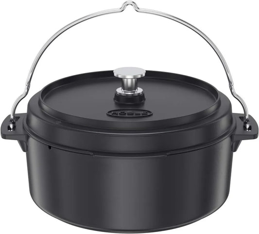 ROESLE Faitout en Fonte Émaillée, Polyvalent avec Couvercle Poêle, Capacité 8,5L