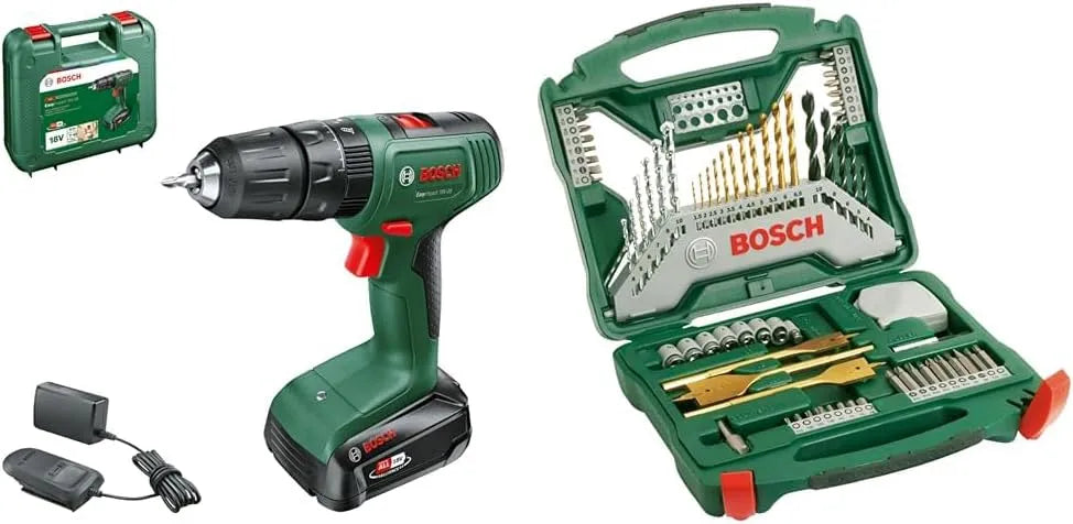 Bosch Perceuse à percussion – sans fil, 70 pièces, 18V, 2,5 Ah, 18 V