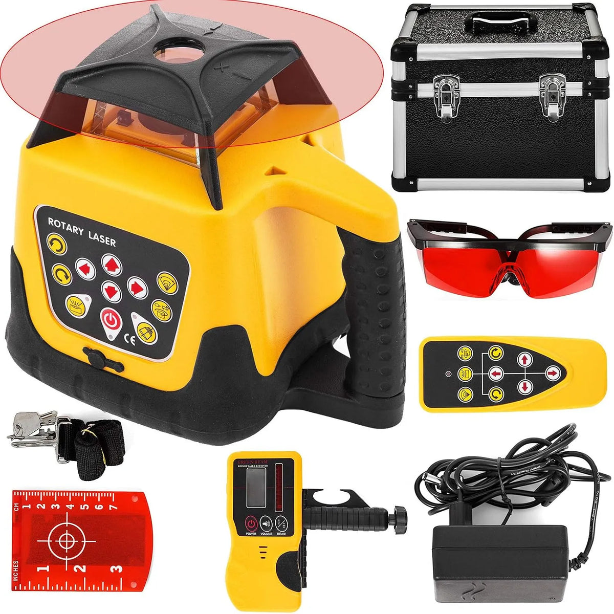 VEVOR Niveau laser et laser lignes croisées – auto-nivelant, pivotant, usage professionnel, 100 m, pour l'entretien automobile, vert