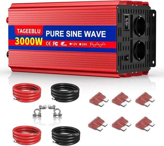transformateur 12v 220v, 3000W convertisseur 12v 220v Pur Sinus