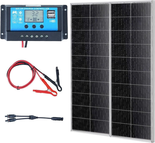 VEVOR Panneau solaire et module photovoltaïque, monocristallin, 200 W, IP68, pour camping et camping-car