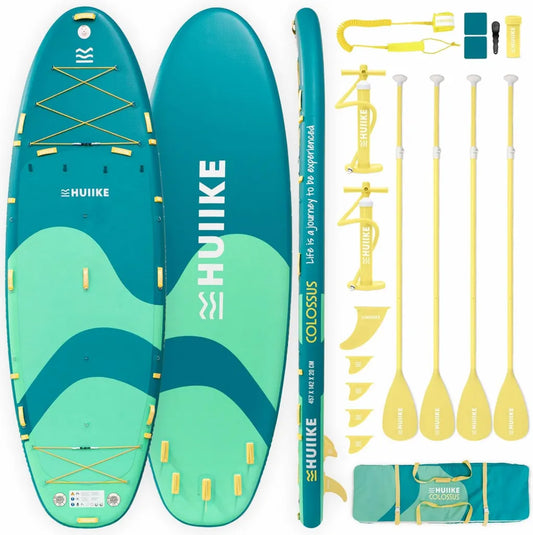 Planche à Pagaie Gonflable 15' pour 4 Personnes – Kit Complet avec Pagaies, Pompes, Ailerons, Leash et Sac – Haute Stabilité et Capacité 480 kg