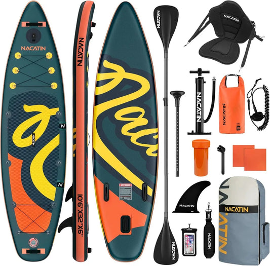 Planche de Paddle Gonflable 10'6' pour Adultes avec Pagaie Réglable et Accessoires Complets
