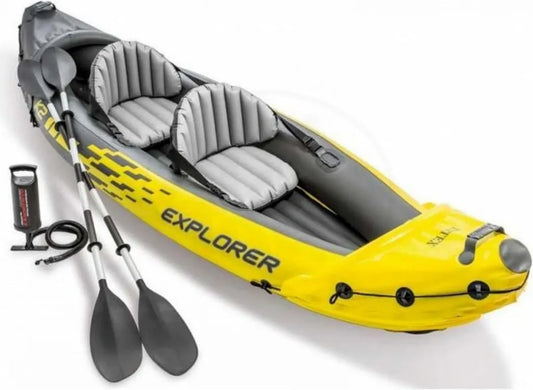 Kayak gonflable Explorer K2 pour 2 personnes en PVC avec équipements