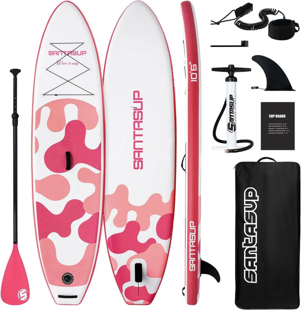 Planche de Paddle Gonflable avec Kit Complet, Surface Antidérapante, Grande Taille 10'6'/11', Paddle Board pour Adultes et Jeunes Tous Niveaux avec Sac à Dos