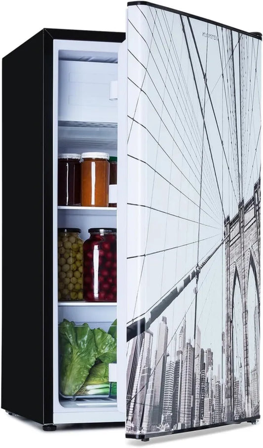 Réfrigérateur-Combiné Klarstein CoolArt avec Design Urbain, Thermostat Réglable 5 Niveaux, Capacité 79L