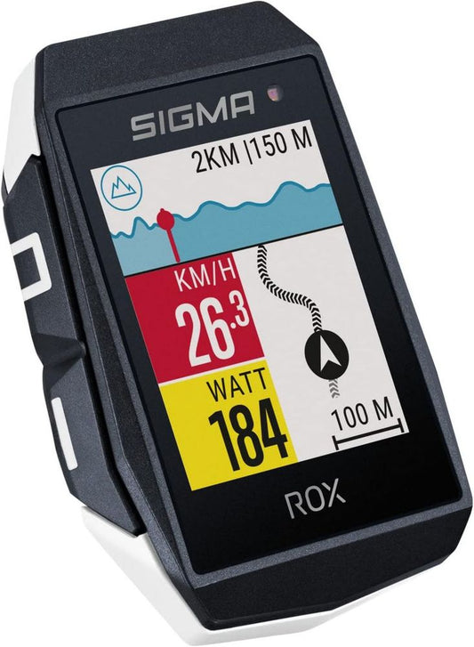 Ordinateur de Vélo GPS SIGMA ROX 11.1 Evo Blanc avec Capteurs de Vitesse, Cardio et Cadence