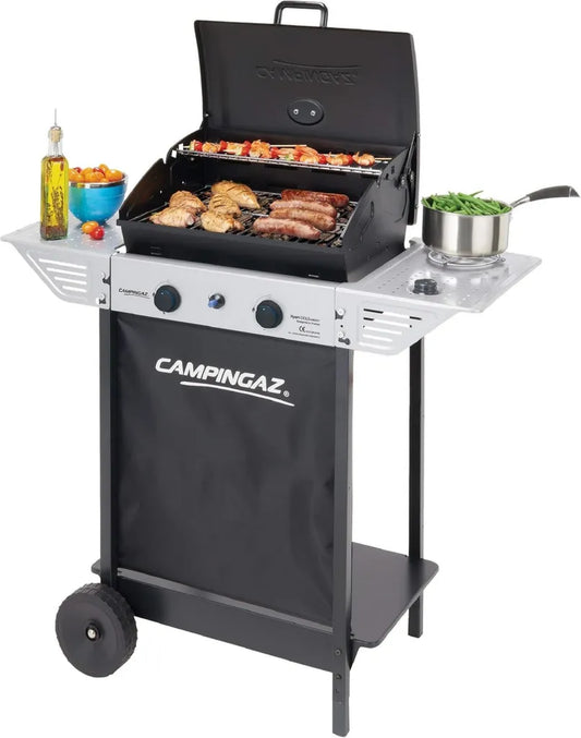 Barbecue à Gaz Campingaz Xpert 100 LS Plus avec Pierre de Lave, 98x48x124 cm, Noir Argenté