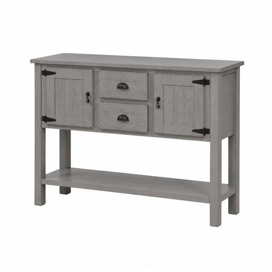 Buffet en bois avec étagère et portes en Pin Gris