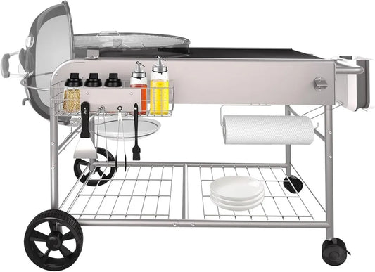 Table de cuisson en acier inoxydable pour barbecues Weber Kettle