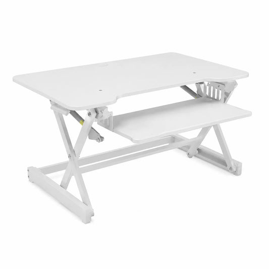 Bureau réglable en métal et MDF blanc 80x40 cm