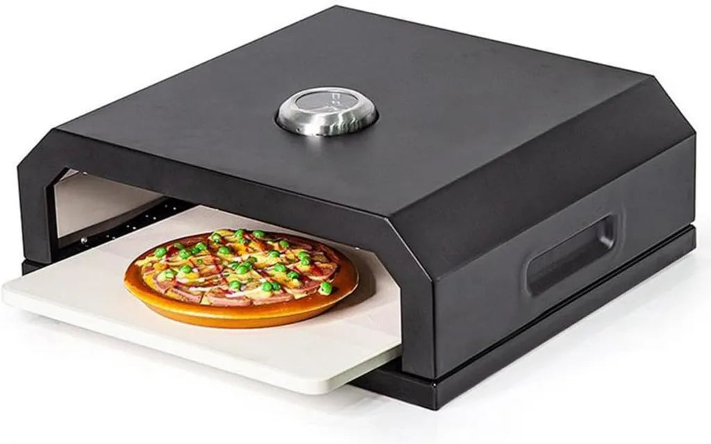 Four à pizza portable extérieur avec thermomètre, idéal pour camping et utilisation domestique, fonctionne au bois et charbon