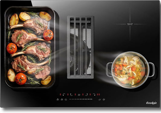 Plaque à induction, 77CM, 4 foyers, 135/6400 W, 220 V, table de cuisson à induction, zone flexible, Boost, verrouillage, encastrable, minuteur
