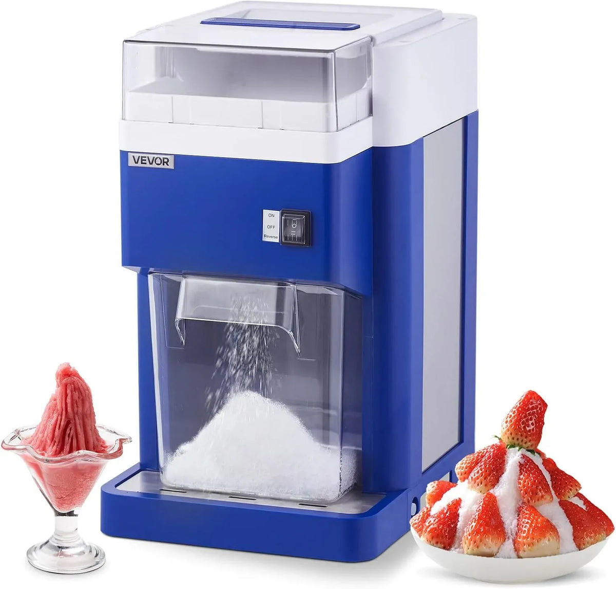 VEVOR Machine à Glace, Moteur, 1,8 L, 300 W, restaurant, acier inoxydable, bleu, bois, pour Cocktails Boissons Fraîches