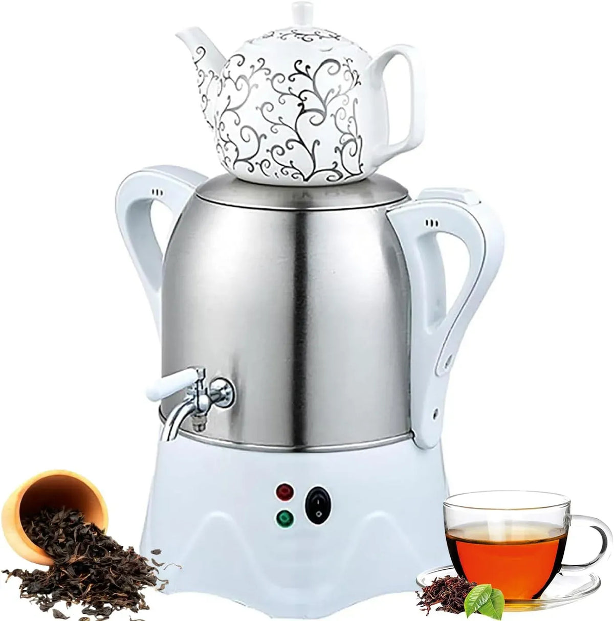 Machine à th, machine à café électrique, 3 L, 1 L, maintien au chaud, acier inoxydable, blanc, pour café