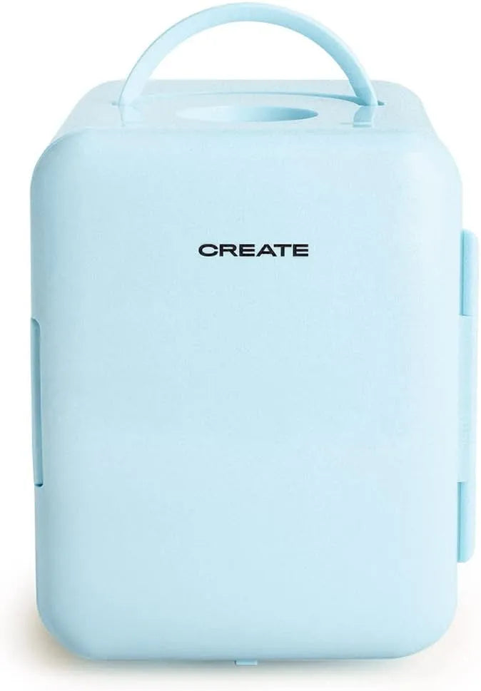 Réfrigérateur, 4 L, portable, bleu, ouverture 220o, 48W, 4L, CREATE/FRIDGE MINI BOx, Fonction chaud, froid, design rétro