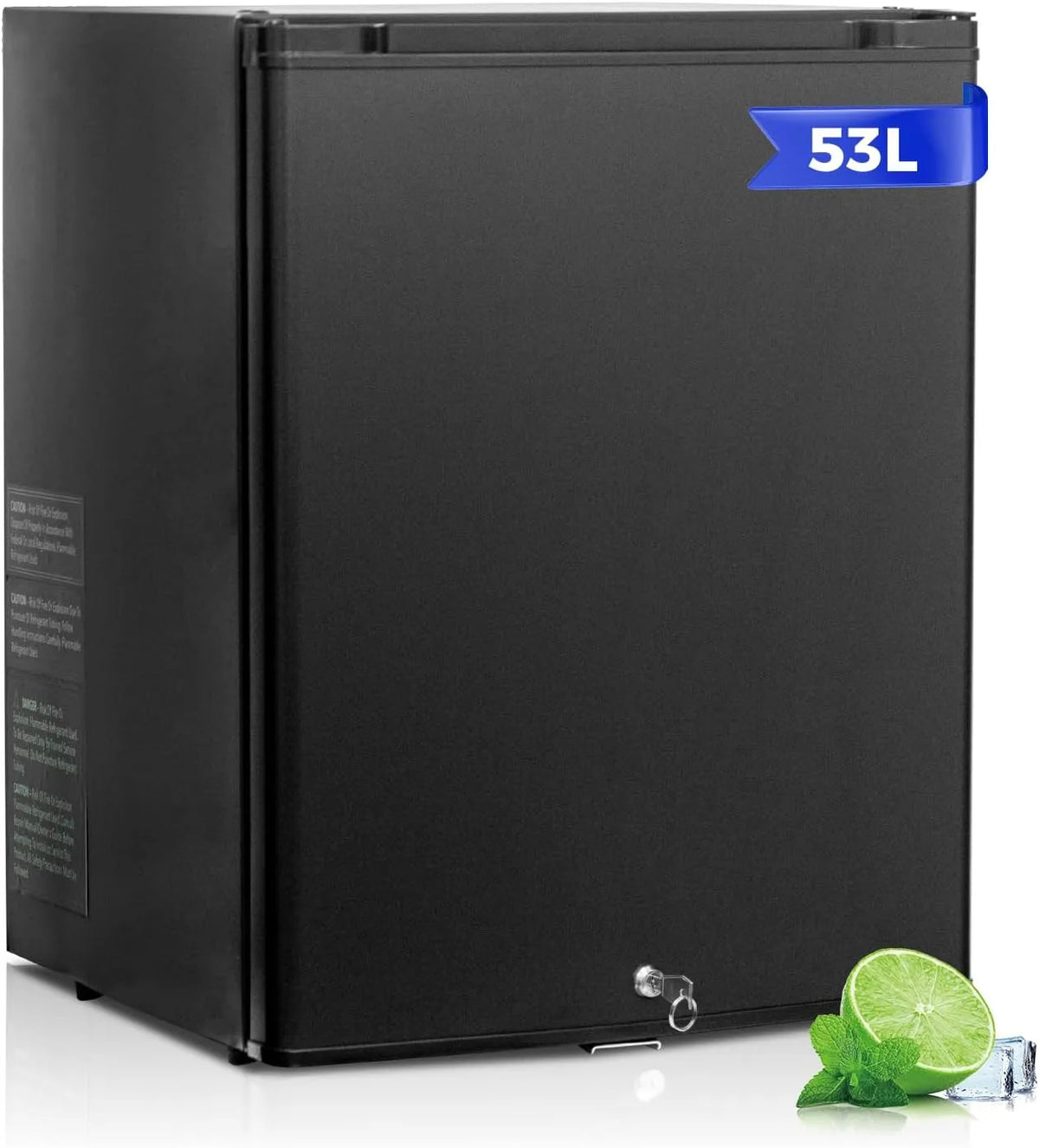 Réfrigérateur, 53 L, 12 V, Smad, silencieux, camping, noir, 53L, avec Porte Réversible et Serrure, Hôtel, Caravane, Van Aménagé