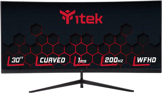 Moniteur R1800 3xHDMI, 30 pouces, 2560 × 1080, 1 ms, 200 Hz, 3 HDMI, HDR, Full HD, dalle VA, 30' incurvé 2560x1080 WFHD UltraWide, connexions 3xHDMI