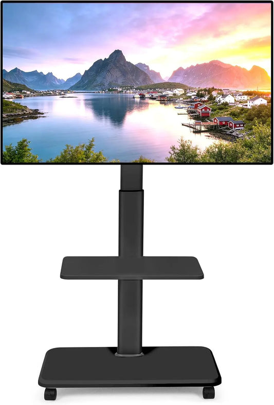 Meuble TV, 70 pouces, extérieur, roulettes de déplacement, OLED, écran LCD, Charge maximale 100 kg, Support TV sur roulettes - Chariot TV Mobile pour