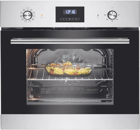 Bomann EBO7911-Inox Four électrique, classe énergétique A, encastrable, acier inoxydable, écran de commande, cuisson polyvalente
