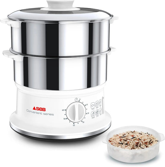 modèle VC145100, Arrêt automatique VC145100, Capacité bol 6 L, Seb Cuiseur Vapeur série Convenient 2 bols inox, 2 Paniers, Cuisson vapeur, Cuit vapeur