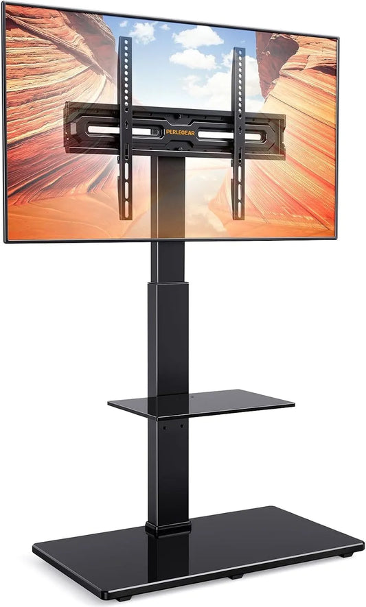 Meuble TV, 70 pouces, 600x400mm, étagère ajustable supportant jusqu'à 10kg, support tv sur pied avec pivotement à 80 degrés