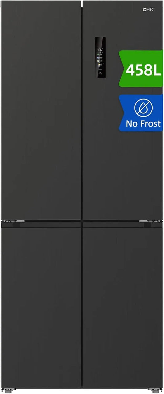 Congélateur, 458 L, 37 dB, CHiQ CCD460NGE, No Frost, silencieux, noir, Profondeur 600mm, Froid ventilé, Système MultiAirflow, Zone Care + Space