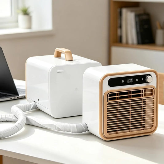 Climatiseur 1m-WirelessVersion, portable, minuteur, Système de Refroidissement 5000 BTU, Mini AC 15kg, Climatiseur à Double Tuyau avec Minuterie pour