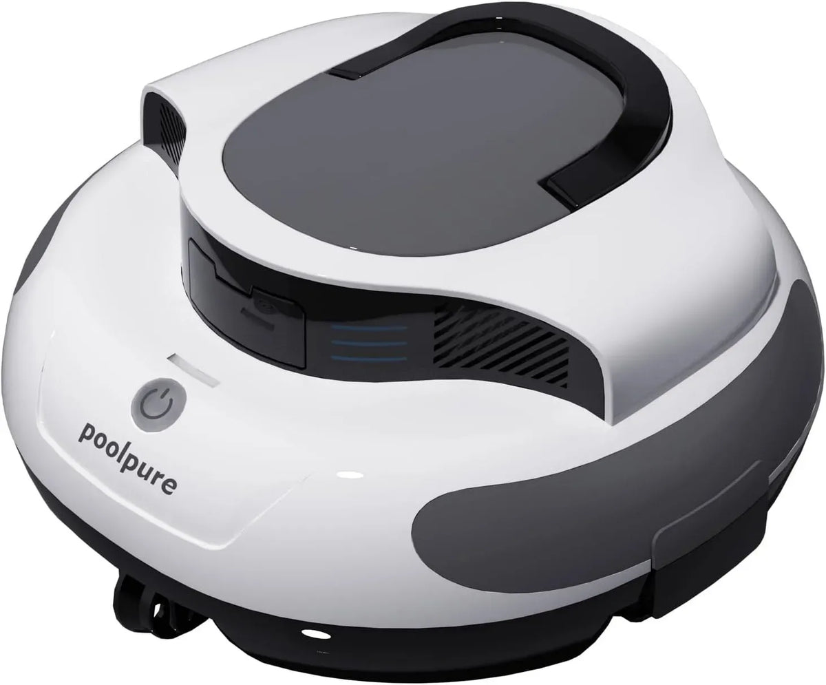 Aspirateur, POOLPURE IPX8, blanc, pour Piscine Plate Max 90㎡, Indicateurs LED, 5000 mAh