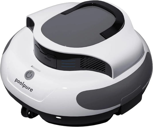 Aspirateur, POOLPURE IPX8, blanc, pour Piscine Plate Max 90㎡, Indicateurs LED, 5000 mAh