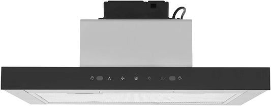 Hotte aspirante, 60 cm, 55 dB, hotte de cuisine, éclairage LED, encastrable, installation murale, tactile, 3 niveaux, silencieux, acier inoxydable