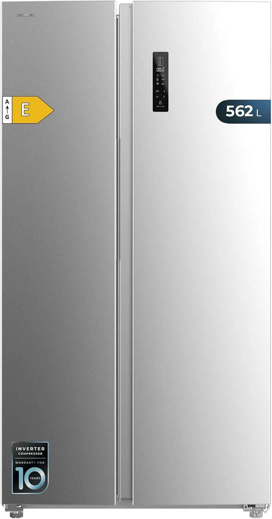 Cecotec Bolero CoolMarket SBS Réfrigérateur, 562 L, No Frost, Inverter, congélation rapide, acier inoxydable, 562L, Multi AirFlow