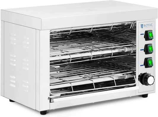 Four électrique, 150 W, Royal RCPES-340, gril, professionnel, restauration, acier inoxydable, 0-30 min, 3 150 W, Récipient Collecteur