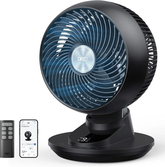 Ventilateur, 22 dB, DREO, minuteur, oscillation, effet 3D, silencieux, contrôle app et vocal, flux d'air puissant 8,8 m/s, oscillation 90°