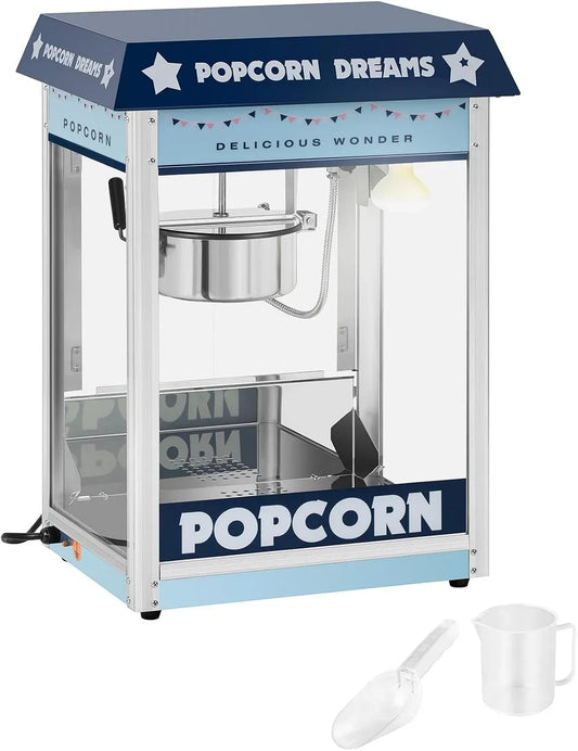 Machine À Popcorn, 500 W, 220 à 270 °C, 5 kg, professionnel, restauration, bleu
