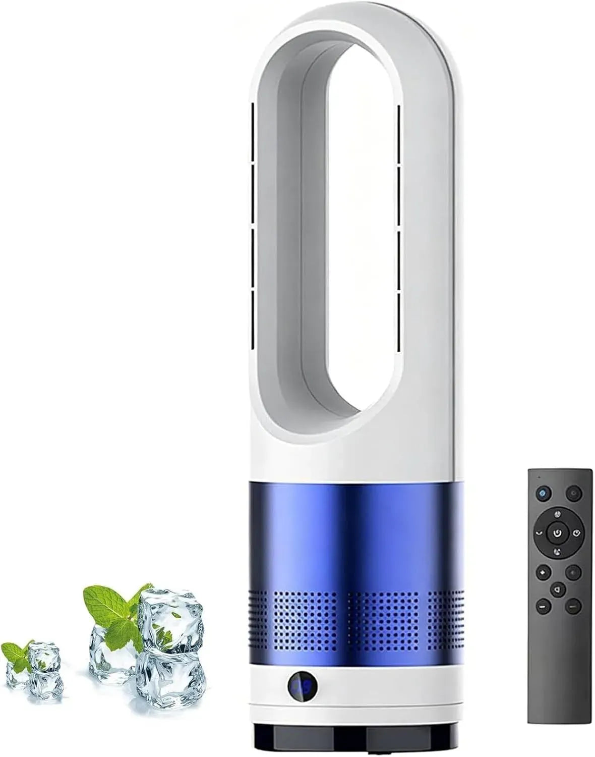 Ventilateur, 18 pouces, minuteur, silencieux, bleu, Affichage LED, oscillant 80°, 8 Vitesses, minuterie 8 Heures